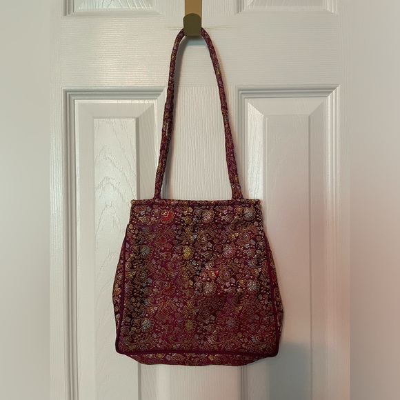 Handbags - Asian Inspired Floral Brocade Style Handbag